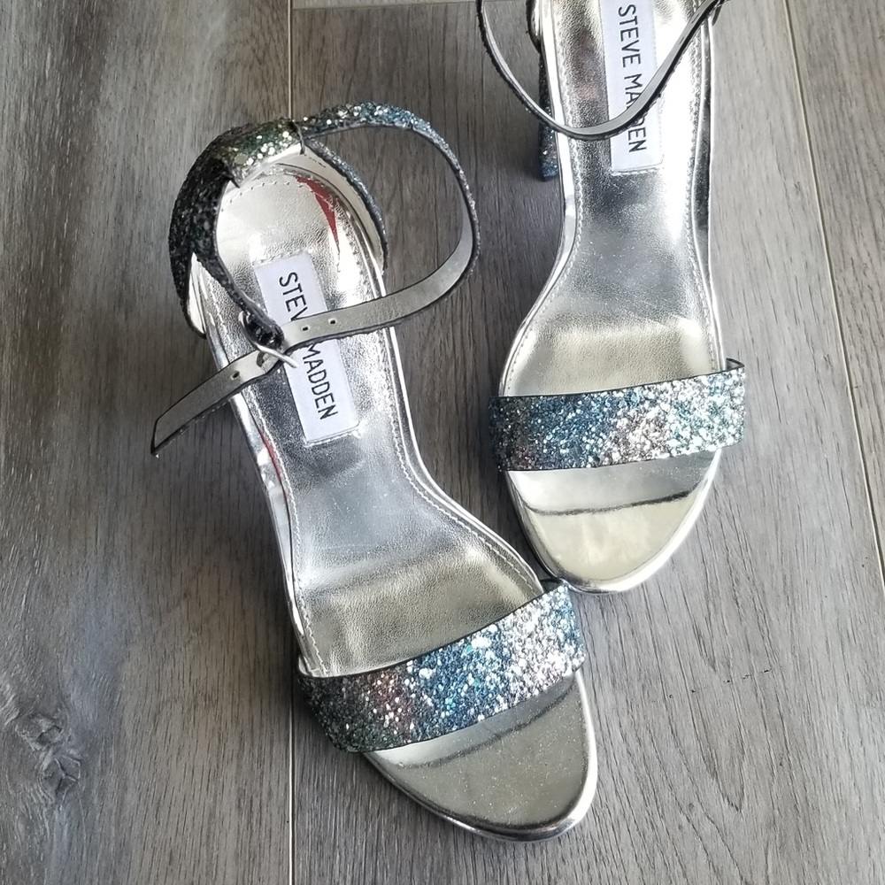Rainbow Glitter Strappy Heels